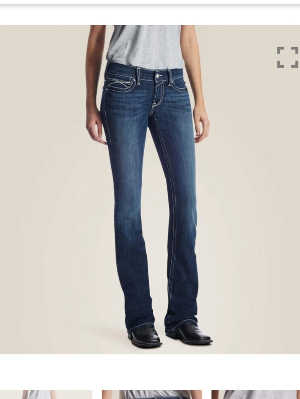 ARIAT Women's R.E.A.L Low Rise Rosy Whipstitch Boot Cut Jean 
